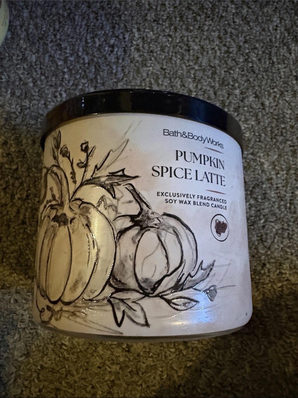 Bath & Body Works Pumpkin Spice Latte Candle - Black & Cream